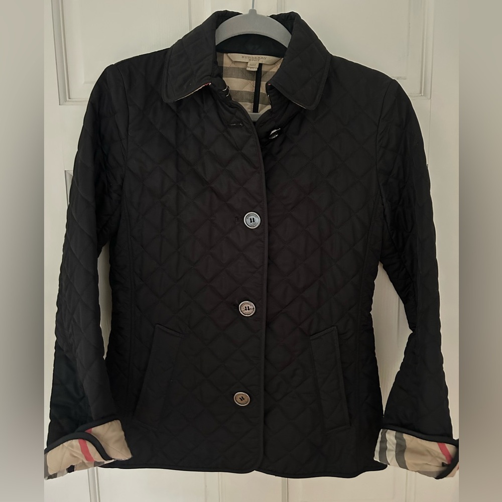 Burberry Black and Beige Quilted Jacket